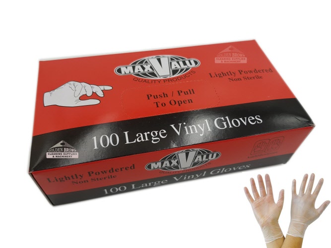 Vinyl Kitchen Gloves Clear Disposable Lightly Powdered Medium Ctn GLOVM